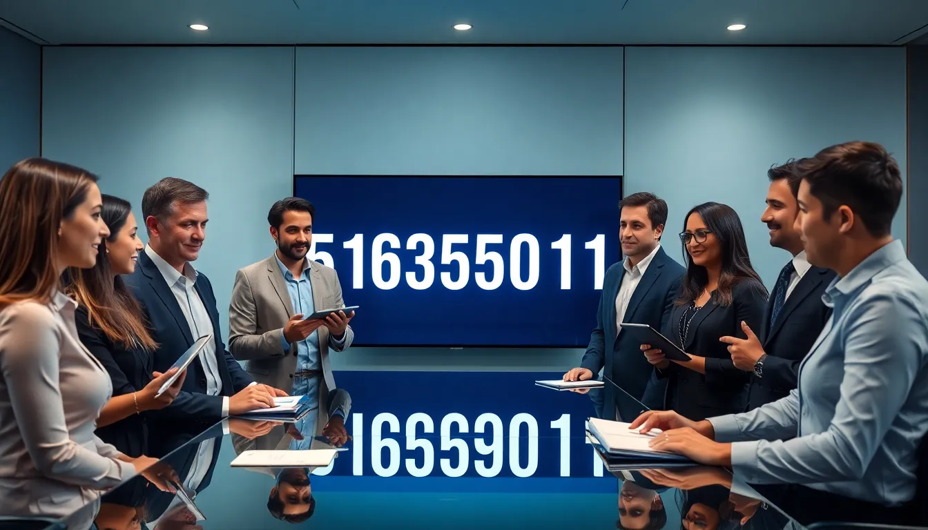 diverse team discussing significance of the number 5163550111.